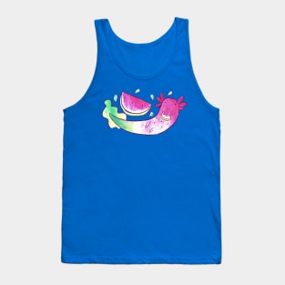 Watermelon Axolotl Watercolor Tank Top